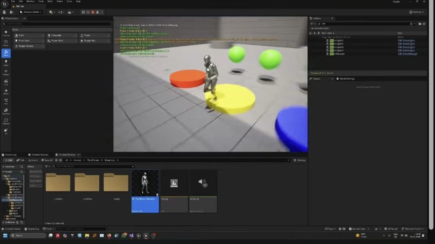 Simon Says puzzle running in Unreal Engine